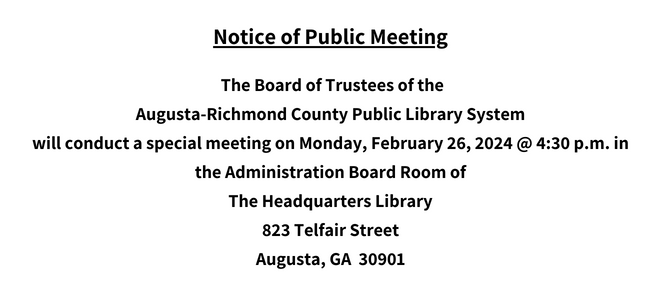 Notice of Special Meeting